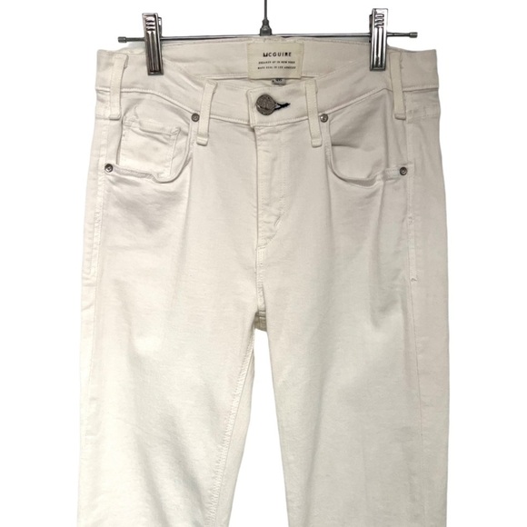 McGuire Ambrosio Majorette White Bohemian Kick Flare High Rise Crop Jeans - Picture 4 of 12